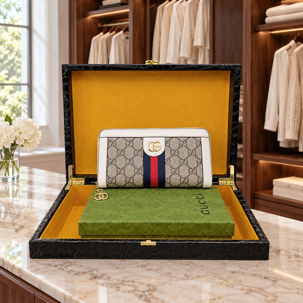Gucci Ophidia GG Canvas Zip Around Long Wallet